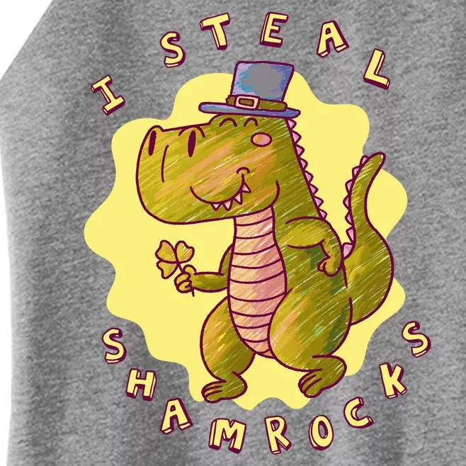 I Steal Shamrocks Dinosaur Women’s Perfect Tri Rocker Tank