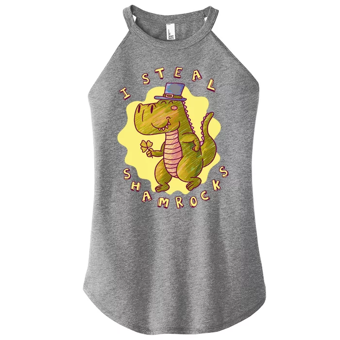 I Steal Shamrocks Dinosaur Women’s Perfect Tri Rocker Tank