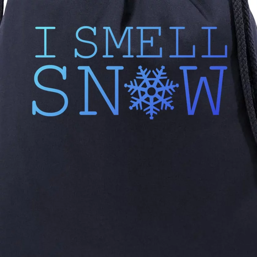 I Smell Snow Cute Snowflake Graphic Winter Holiday Gift Drawstring Bag