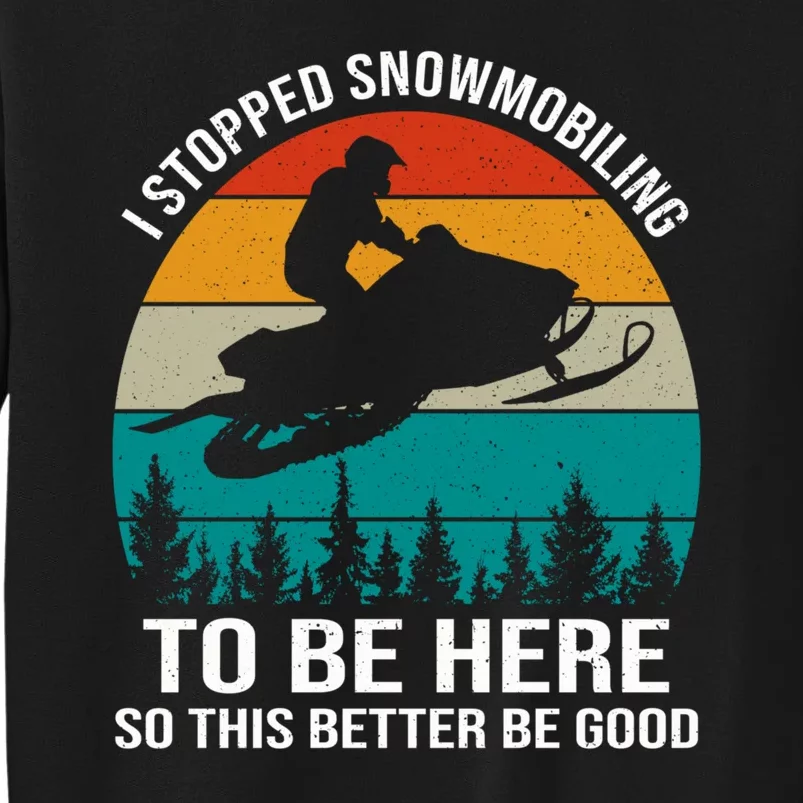 I Stopped Snowmobiling To Be Here So This Better Be Good Sweatshirt