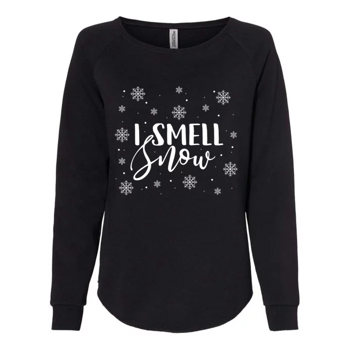 I Smell Snow Winter Snowflakes Christmas Gift Womens California Wash Sweatshirt