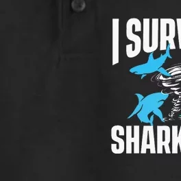 I Survived Sharknado Shark Lover Marine Biologist Ocean Dry Zone Grid Performance Polo