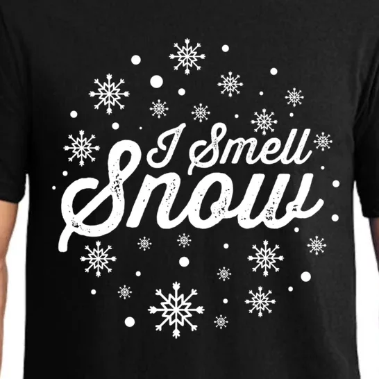 I Smell Snow Funny Holiday Snowflakes Cute Gift Pajama Set