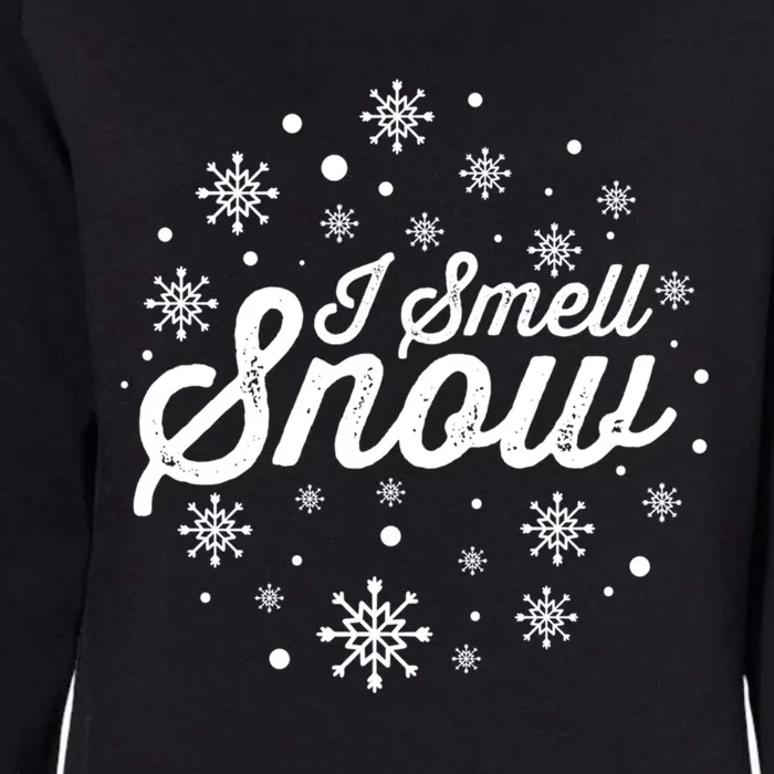 I Smell Snow Funny Holiday Snowflakes Cute Gift Womens California Wash Sweatshirt