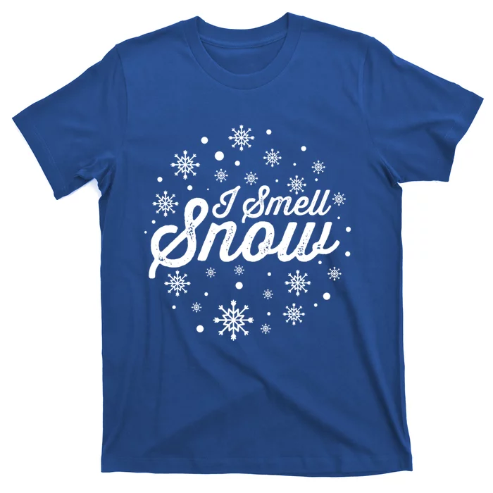 I Smell Snow Funny Holiday Snowflakes Cute Gift T-Shirt