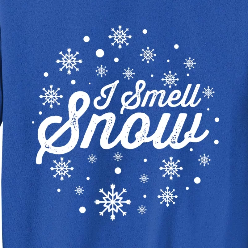 I Smell Snow Funny Holiday Snowflakes Cute Gift Tall Sweatshirt