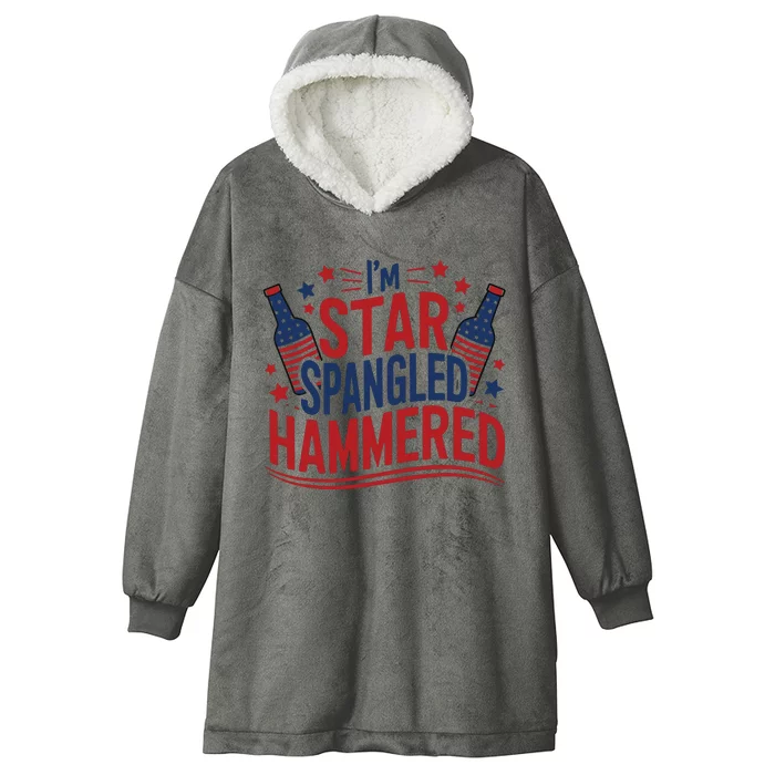 Im Star Spangled Hammered Funny 4th Of July Hooded Wearable Blanket