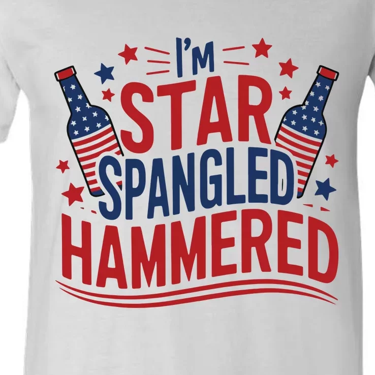 Im Star Spangled Hammered Funny 4th Of July V-Neck T-Shirt