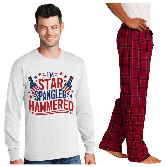 Im Star Spangled Hammered Funny 4th Of July Long Sleeve Pajama Set