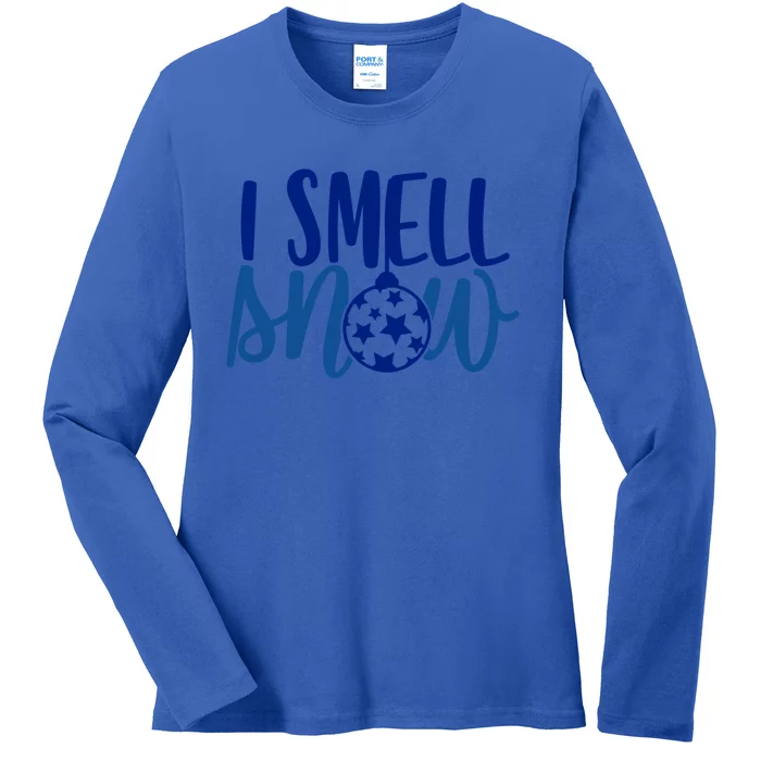 I Smell Snow Winter Xmas Funny Snow Vibe Meaningful Gift Ladies Long Sleeve Shirt