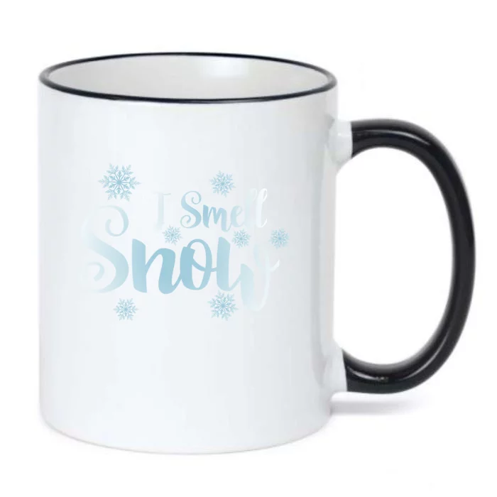 I Smell Snow Cute Snowflakes Snowy Winter Holiday Christmas Gift Black Color Changing Mug