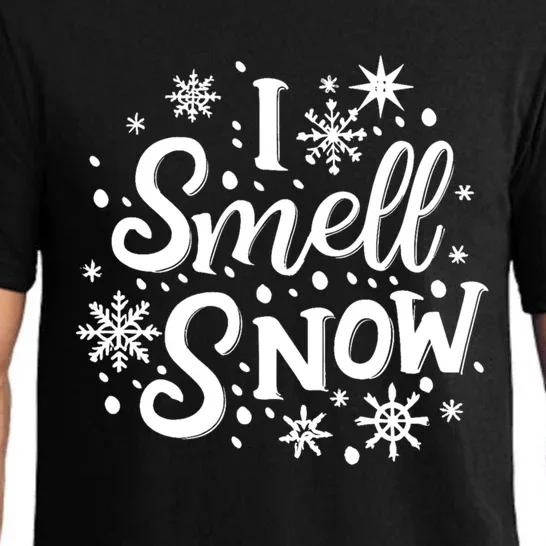 I Smell Snow Funny Christmas Time Winter Weather Snowflakes Gift Pajama Set