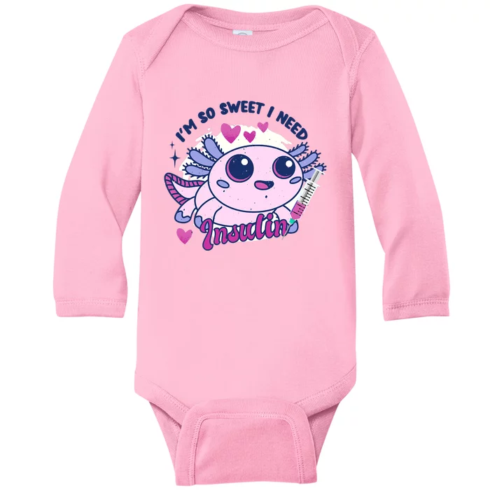 I'm So Sweet I Need Insulin Diabetes Disease Tadpole Baby Long Sleeve Bodysuit