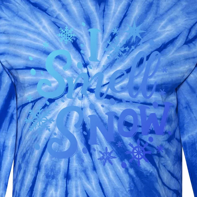 I Smell Snow Funny Christmas Time Winter Weather Snowflakes Great Gift Tie-Dye Long Sleeve Shirt