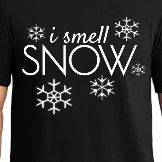 I Smell Snow Cute Gift Funny Holiday Funny Gift Under 20 Snowflakes Gift Pajama Set