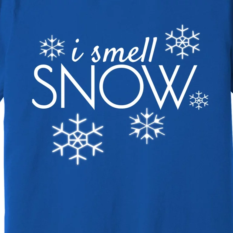 I Smell Snow Cute Gift Funny Holiday Funny Gift Under 20 Snowflakes Gift Premium T-Shirt