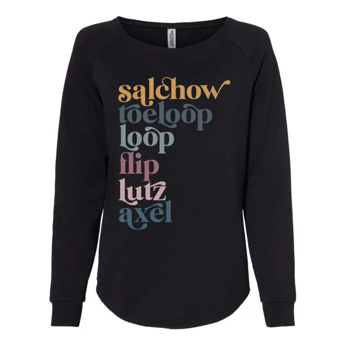 Ice Skating Salchow Toeloop Flip Lutz Axel Figure Skaters Womens California Wash Sweatshirt