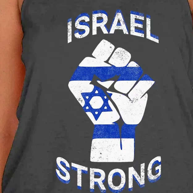 Israel Strong Support Stand With Israel Love Jewish Pride Women's Knotted Racerback Tank