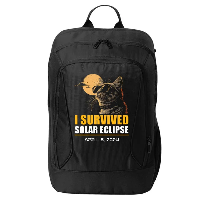 I Survived Solar Eclipse April 8 2024 Totality Funny Cat City Backpack