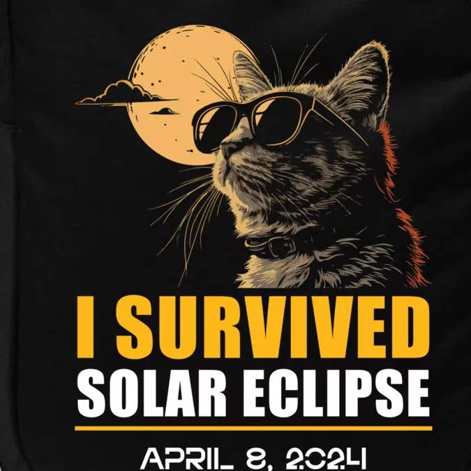 I Survived Solar Eclipse April 8 2024 Totality Funny Cat Impact Tech Backpack