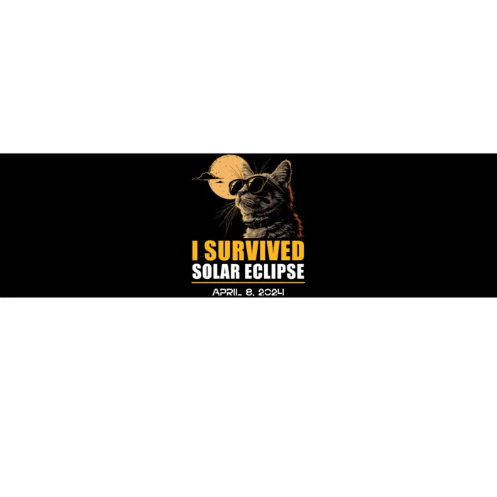 I Survived Solar Eclipse April 8 2024 Totality Funny Cat Bumper Sticker