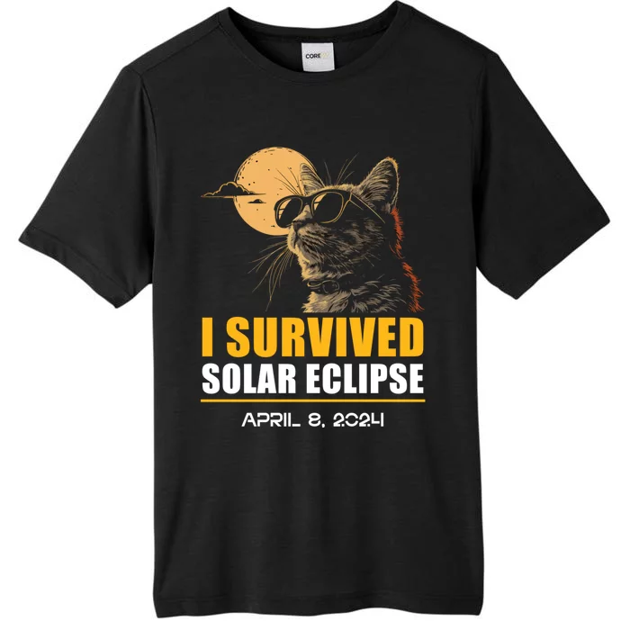 I Survived Solar Eclipse April 8 2024 Totality Funny Cat ChromaSoft Performance T-Shirt