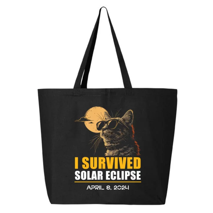 I Survived Solar Eclipse April 8 2024 Totality Funny Cat 25L Jumbo Tote