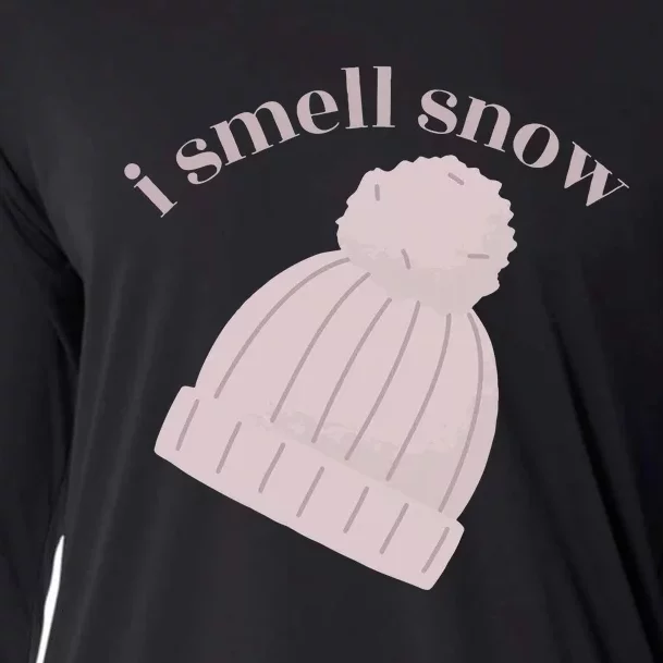 I smell snow Novelty Funny Winter Snow Day Sno Cooling Performance Long Sleeve Crew