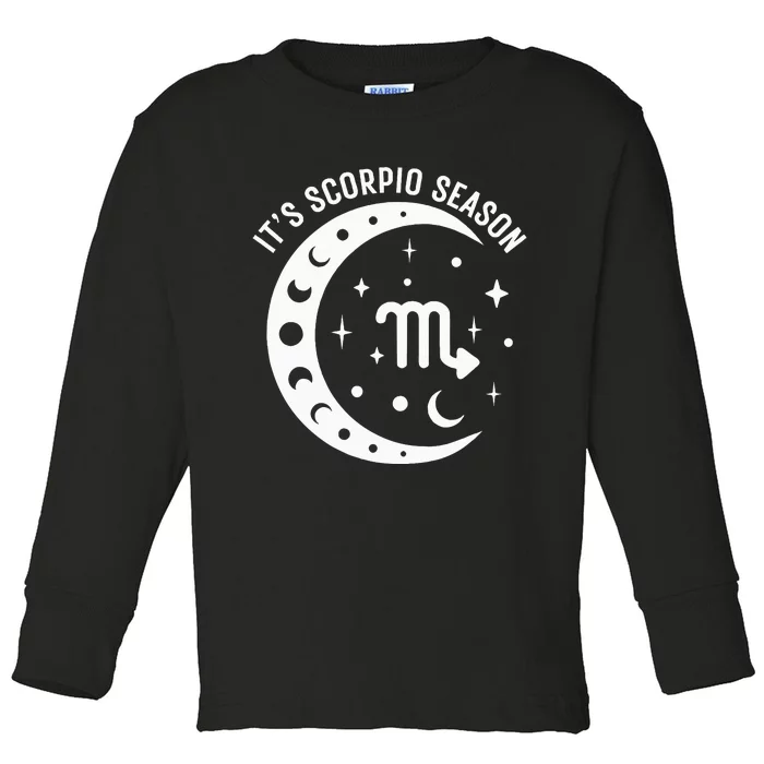 It's Scorpio Season Star Sign Zodiac Constellation Horoscope Toddler Long Sleeve Shirt