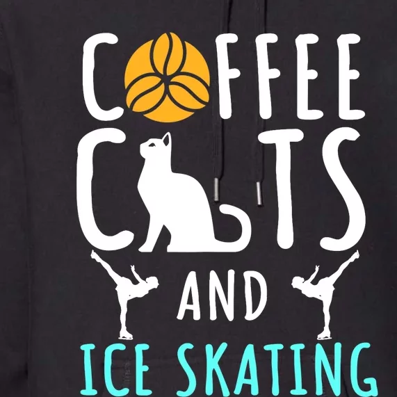 Ice Skating Skater Sport Cat Coffee Lover Premium Hoodie