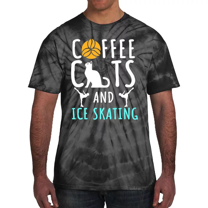 Ice Skating Skater Sport Cat Coffee Lover Tie-Dye T-Shirt