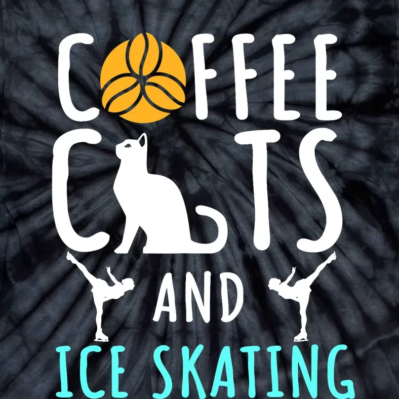 Ice Skating Skater Sport Cat Coffee Lover Tie-Dye T-Shirt