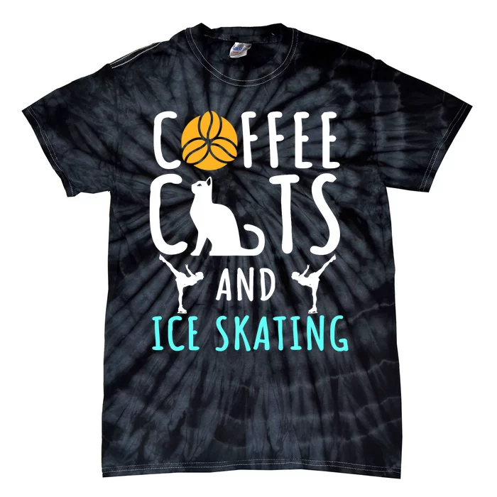 Ice Skating Skater Sport Cat Coffee Lover Tie-Dye T-Shirt