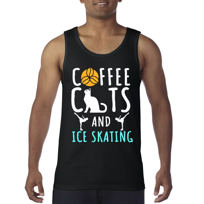 Ice Skating Skater Sport Cat Coffee Lover Tank Top