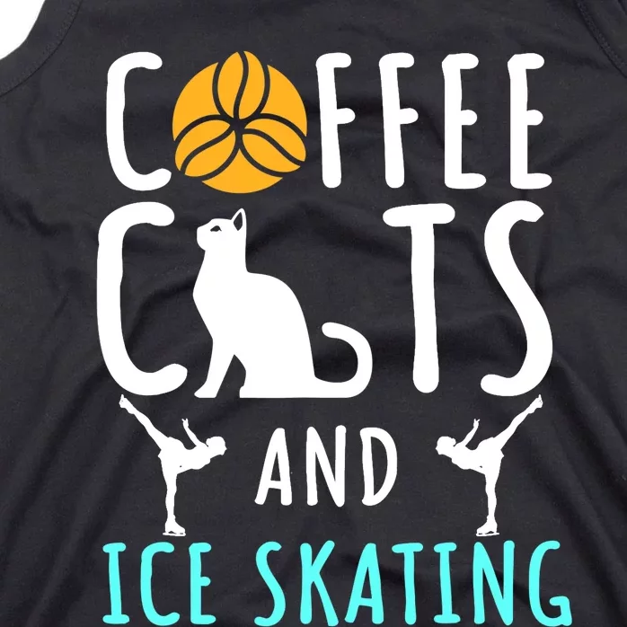 Ice Skating Skater Sport Cat Coffee Lover Tank Top