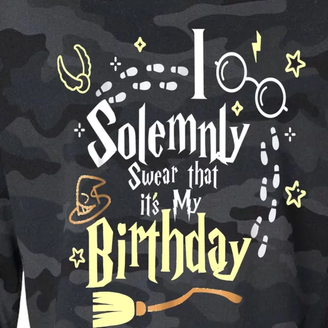 I Solemnly Swear That It's My Birthday Funny Cropped Pullover Crew