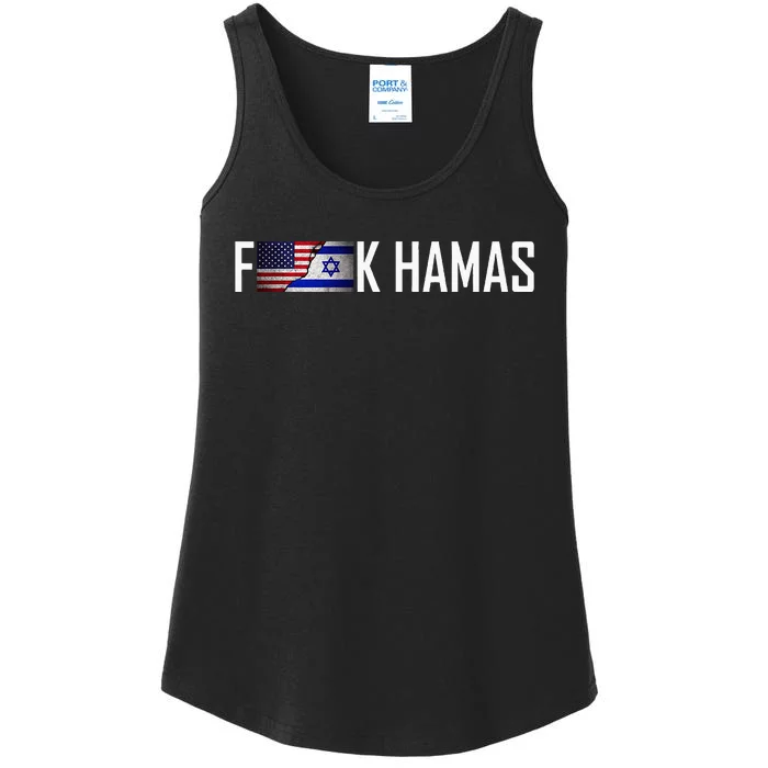 Israel Strong Show Support with USIsrael Flag Ladies Essential Tank