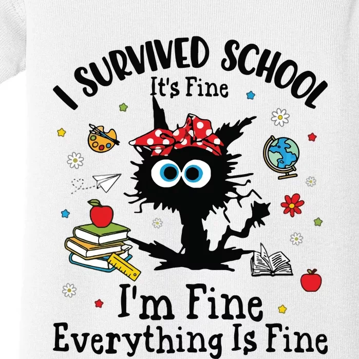 I Survived School Everything Is Fine Baby Bodysuit