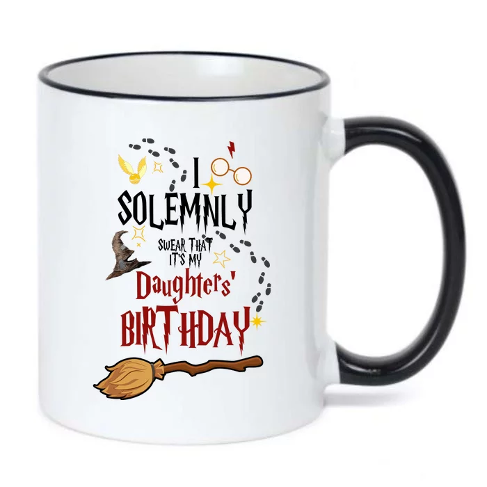 I Solemnly Swear That It's My Daughters' Birthday Black Color Changing Mug