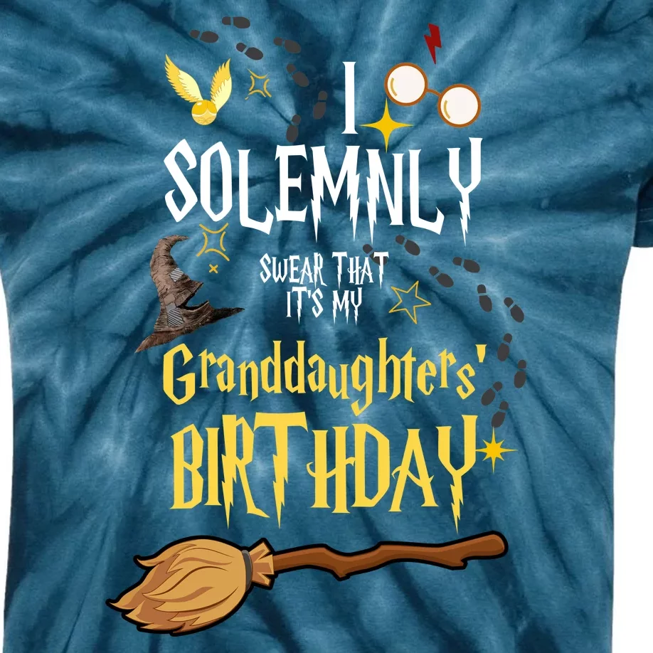 I Solemnly Swear That It's My Granddaughters' Birthday Kids Tie-Dye T-Shirt