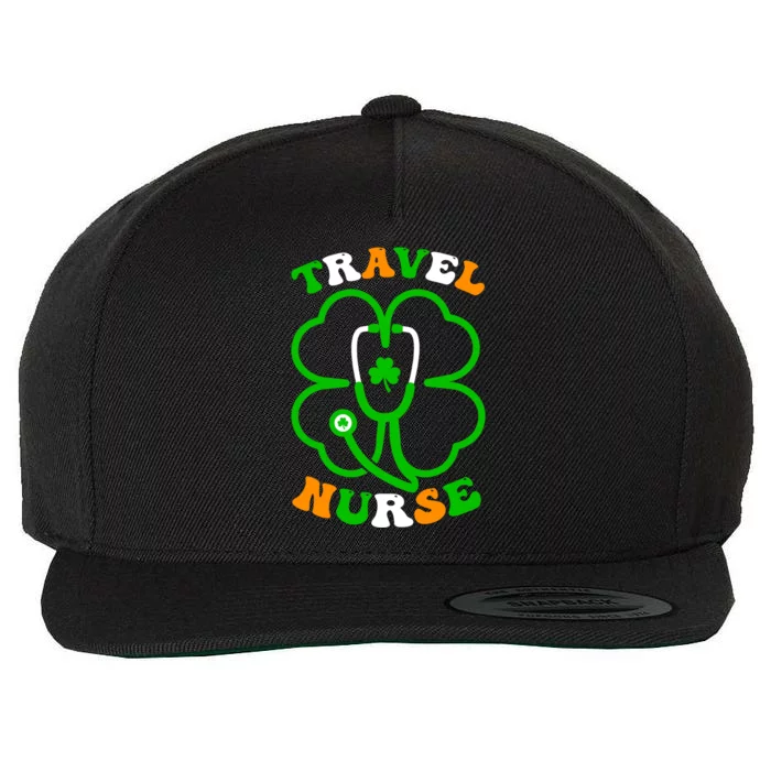 Irish Shamrock Stethoscope Travel Nurse St Patricks Day Gift Wool Snapback Cap