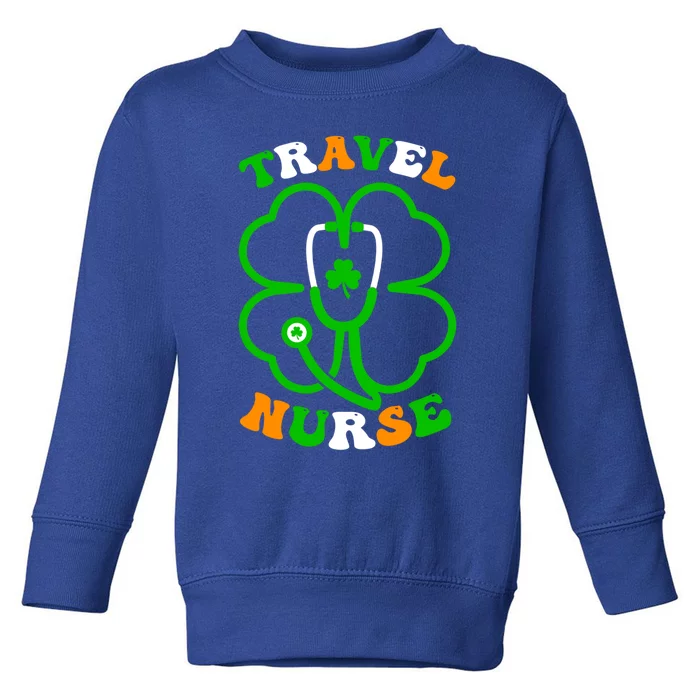 Irish Shamrock Stethoscope Travel Nurse St Patricks Day Gift Toddler Sweatshirt