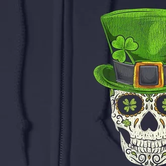 Irish Skull St Patricks Day Full Zip Hoodie