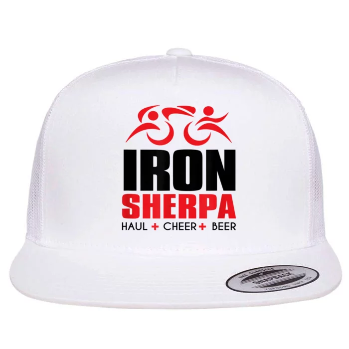 IRON SHERPA Sherpa Triathlon Triathlete Haul Cheer Beer Flat Bill Trucker Hat