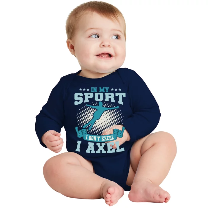 Ice Skating Skater Skates I Axel Sport Baby Long Sleeve Bodysuit