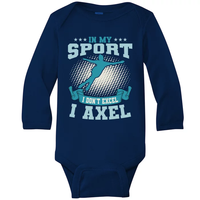 Ice Skating Skater Skates I Axel Sport Baby Long Sleeve Bodysuit