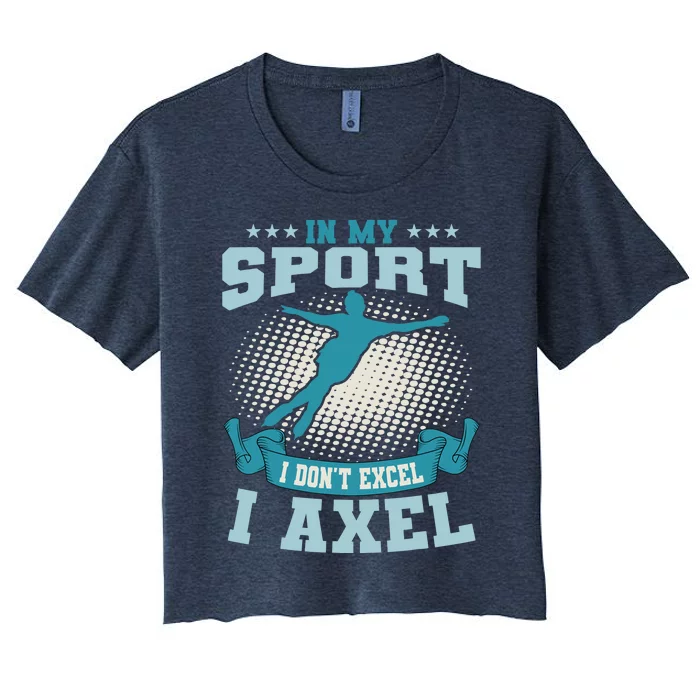 Ice Skating Skater Skates I Axel Sport Women's Crop Top Tee