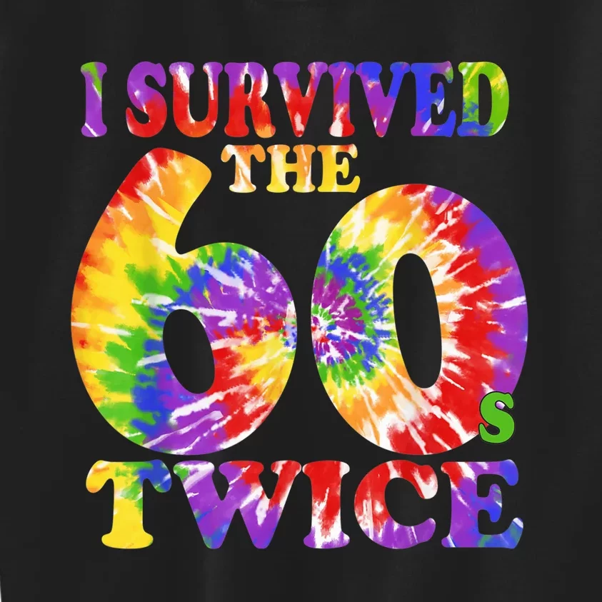 I Survived The Sixties 60s Twice Tie Dye 70th Birthday Kids Sweatshirt