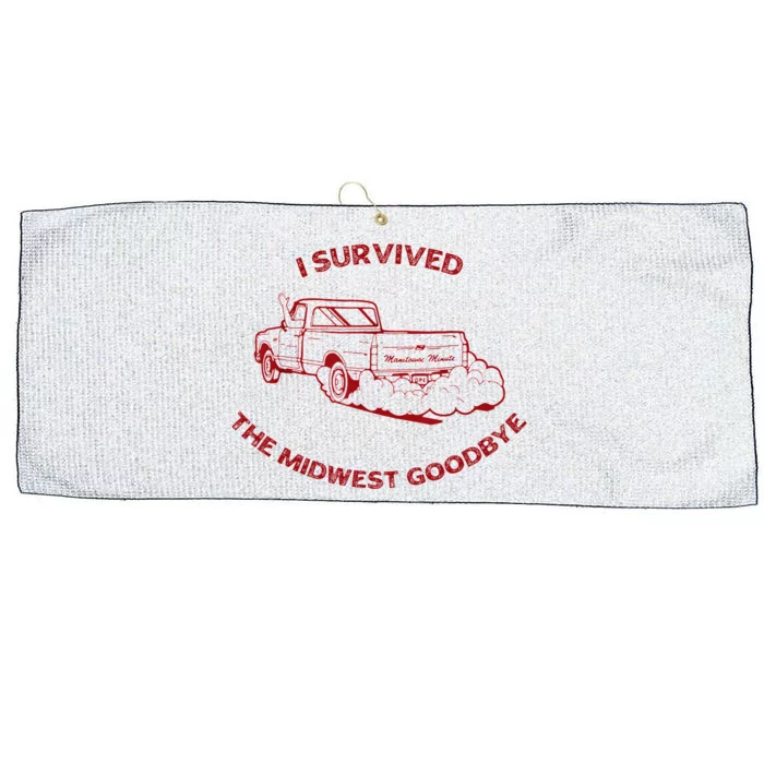 I Survived The Midwest Goodbye Large Microfiber Waffle Golf Towel