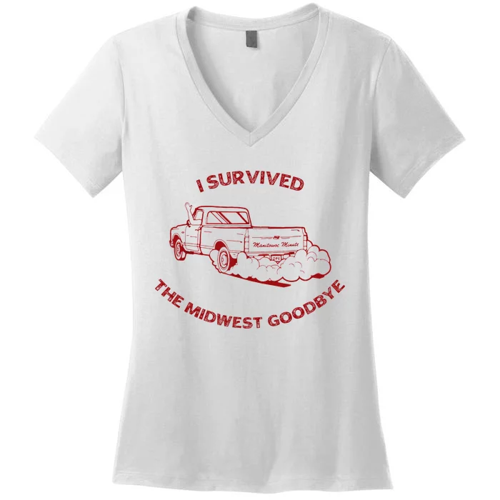 I Survived The Midwest Goodbye Women's V-Neck T-Shirt